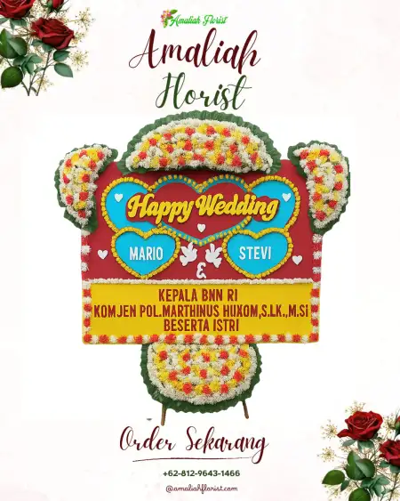 Papan Bunga Pernikahan Kecik